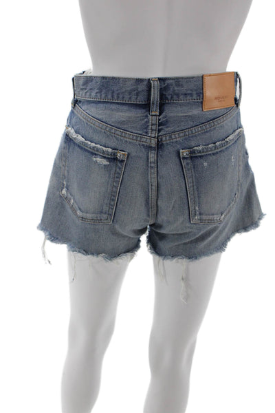 Moussy Womens 90s Blue Cotton Shorts Size 24