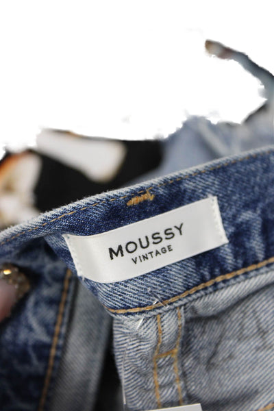 Moussy Womens 90s Blue Cotton Shorts Size 24