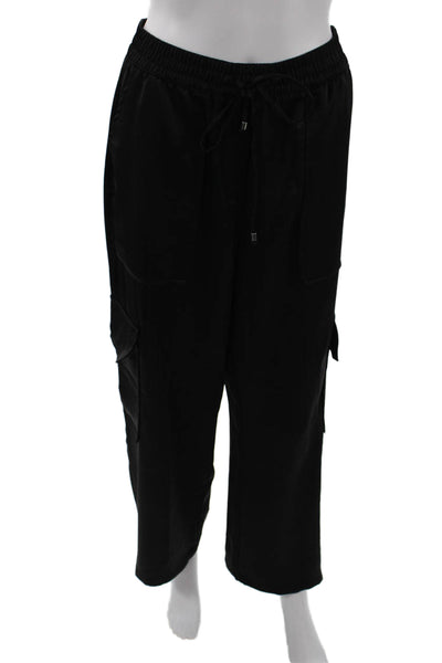 Zara Unisex Black Cargo Jogger Pants Drawstring Size M