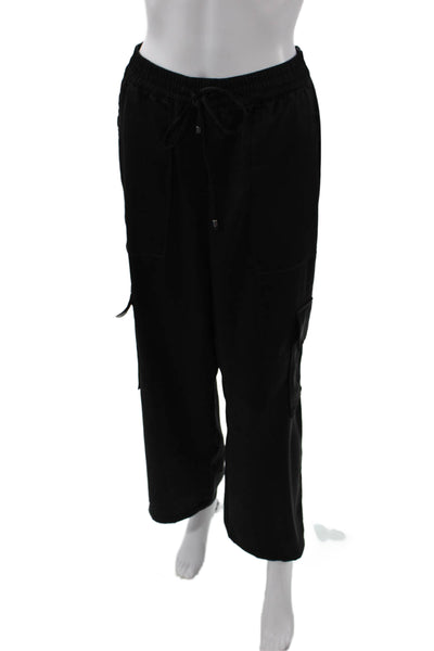 Zara Unisex Black Cargo Jogger Pants Drawstring Size M