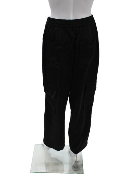 Zara Unisex Black Cargo Jogger Pants Drawstring Size M