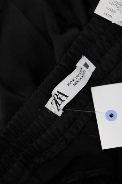 Zara Unisex Black Cargo Jogger Pants Drawstring Size M