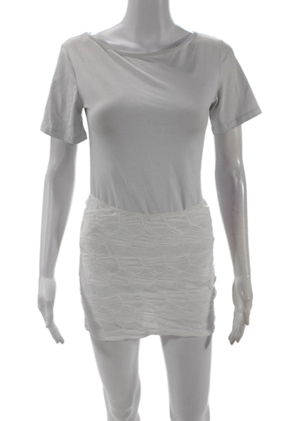 Lioness Women Bandage Mini Skirt Set White Size S