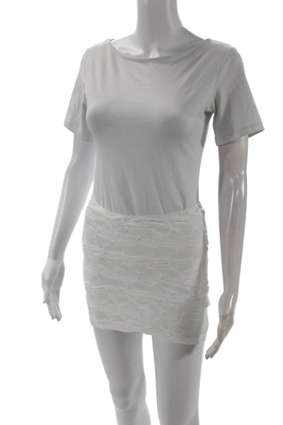 Lioness Women Bandage Mini Skirt Set White Size S