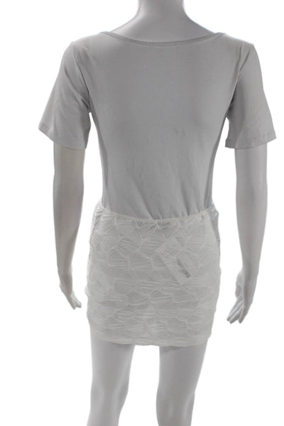 Lioness Women Bandage Mini Skirt Set White Size S