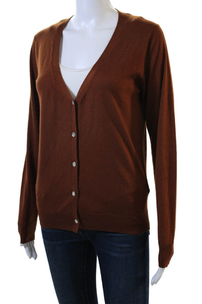 Zara Womens Cardigan Brown V-Neck Button Long Sleeve Size S