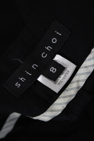 Shin Choi Women Dress Pants Black Wool Hook & Eye Size 8