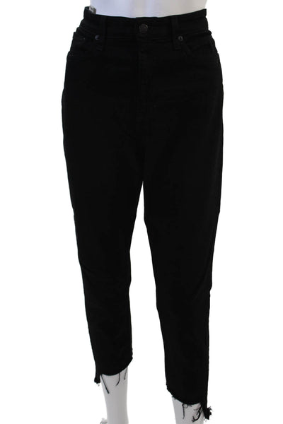 Rag & Bone Womens Black Mid-Rise Ankle Cropped Mom Jeans Size 29