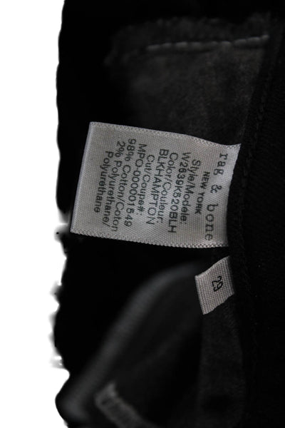 Rag & Bone Womens Black Mid-Rise Ankle Cropped Mom Jeans Size 29