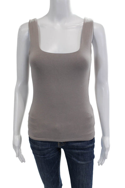 Designer Women Camisole Square Neck Sleeveless Gray Cotton Elastane Size S