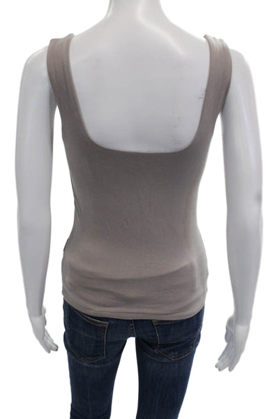 Designer Women Camisole Square Neck Sleeveless Gray Cotton Elastane Size S