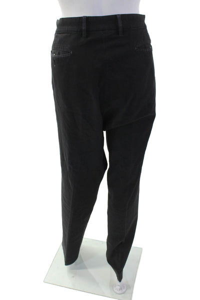 Masons Men Chino Pants Black Cotton Blend Button Closure Size 56