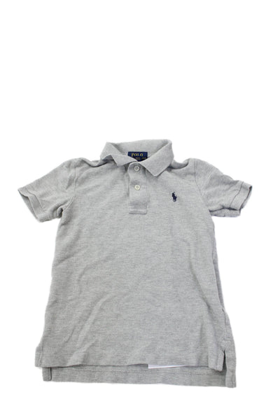 Polo Ralph Lauren Childrens Short Sleeves Rugby Shirt Grey Cotton Size 4