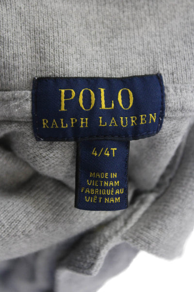 Polo Ralph Lauren Childrens Short Sleeves Rugby Shirt Grey Cotton Size 4