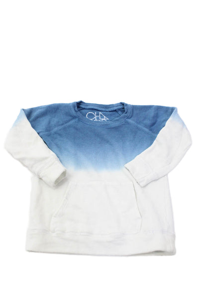 Chaser Childrens Boys Tie Dye Print Sweater Blue White Cotton Size 5