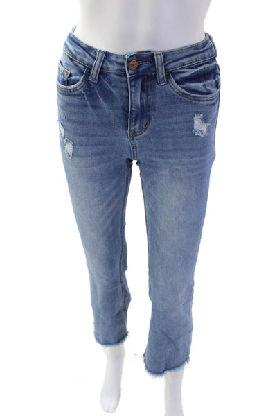 Vervet Women Cropped Straight Jeans Blue Size 24