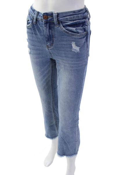 Vervet Women Cropped Straight Jeans Blue Size 24