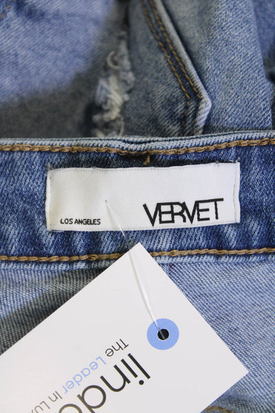 Vervet Women Cropped Straight Jeans Blue Size 24