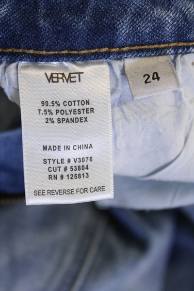 Vervet Women Cropped Straight Jeans Blue Size 24