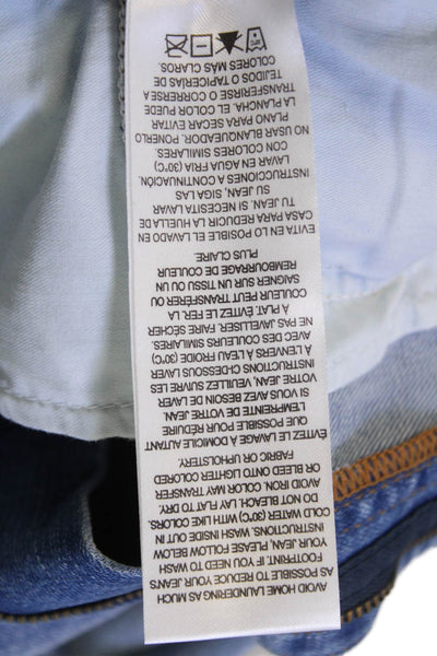 Frame Women Wide-Leg Light Blue Mid Rise Jeans Button Size 25