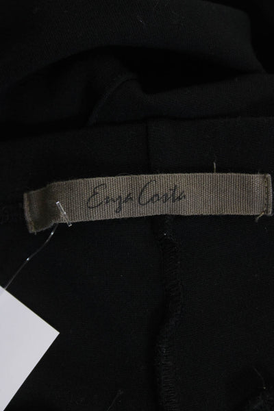 Enza Costa Women Cropped Ankle Pants Black Viscose Blend Size S