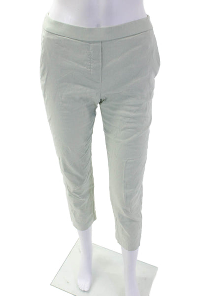 Theory Womens Cropped Ankle Light Blue Linen Blend Pants Size 00
