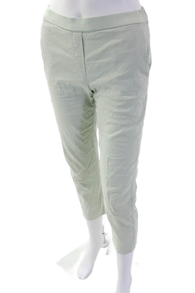 Theory Womens Cropped Ankle Light Blue Linen Blend Pants Size 00