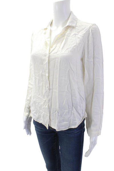 Bella Dahl Women White Collared Button-Up Blouse ECOVERO Long Sleeve Size XS