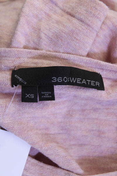 360 Sweater Women Cropped Pink Cotton Crew Neck T-Shirt Size XS