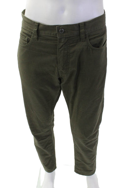 J Crew Mens Chino Pants Green Button 27 Inseam 97%Cotton Size 34