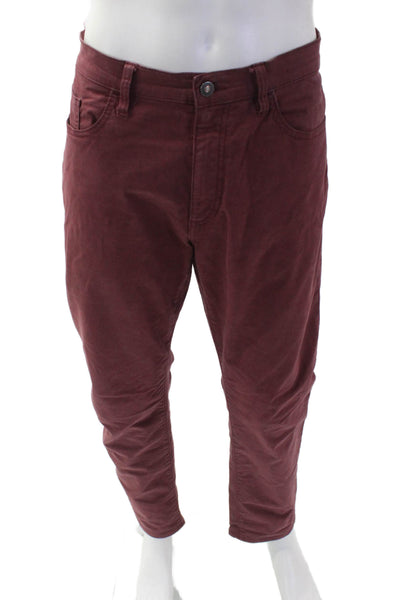 Flint and Tinder Mens Chino Pants Red Button Closure Size 34