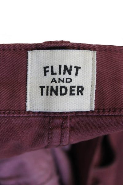 Flint and Tinder Mens Chino Pants Red Button Closure Size 34