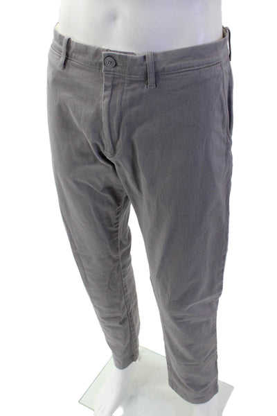 J Crew Men Chinos Gray Button Cotton Size 35