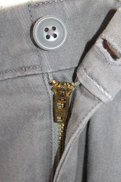J Crew Men Chinos Gray Button Cotton Size 35