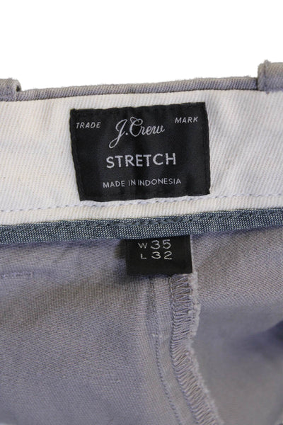 J Crew Men Chinos Gray Button Cotton Size 35