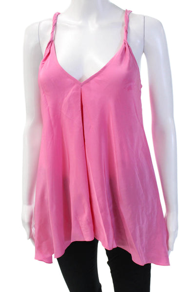 Jay Godfrey Women Pink Silk V-Neck Camisole Size 2