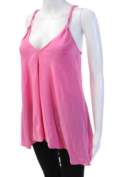 Jay Godfrey Women Pink Silk V-Neck Camisole Size 2