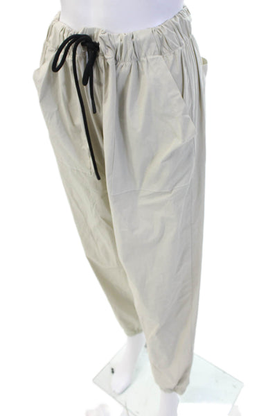 Electric & Rose Unisex Windbreaker Jogger Pants Beige Nylon Drawstring Size L