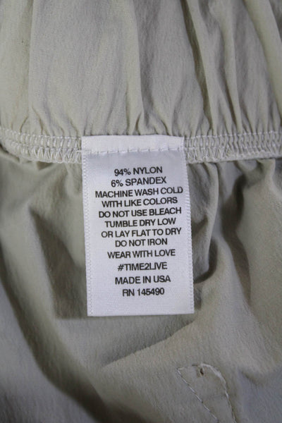 Electric & Rose Unisex Windbreaker Jogger Pants Beige Nylon Drawstring Size L