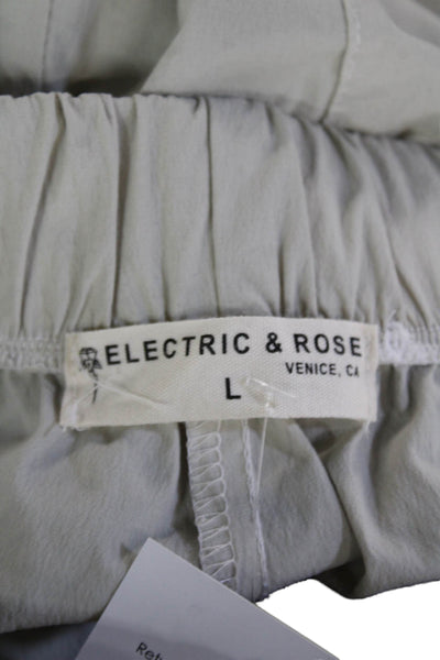 Electric & Rose Unisex Windbreaker Jogger Pants Beige Nylon Drawstring Size L