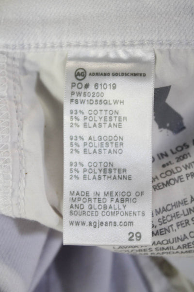 AG Adriano Goldschmied Womens White Bootcut Flared Jeans High Rise Size 29