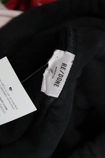 Re/Done Women Black 100% Cotton Pullover Hoodie Drawstring 90s Size XS