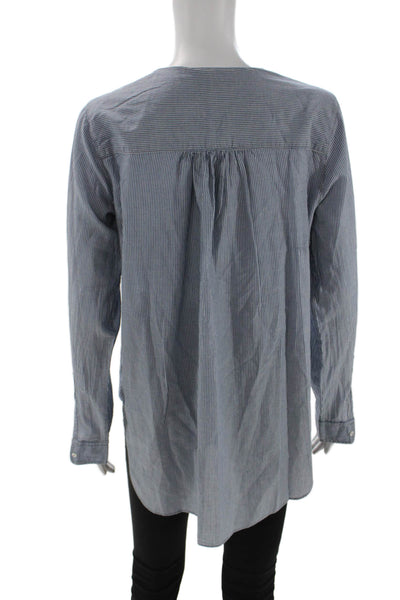 Nili Lotan, Women Tunic V-Neck Striped Long-Sleeve Blue Size S