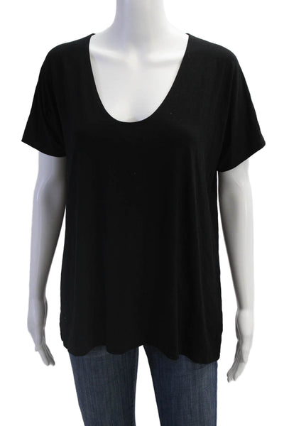 Hatch Women Jersey T-Shirt Black V-Neck Short Sleeve Maternity Size 1