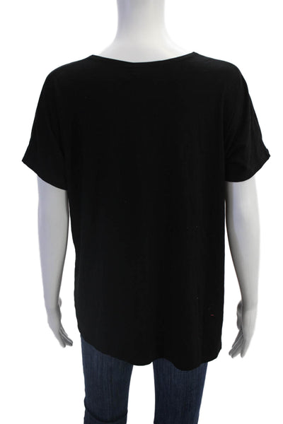 Hatch Women Jersey T-Shirt Black V-Neck Short Sleeve Maternity Size 1