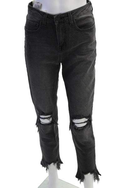 L'Agence Women Skinny Cropped Black Jeans Size 26
