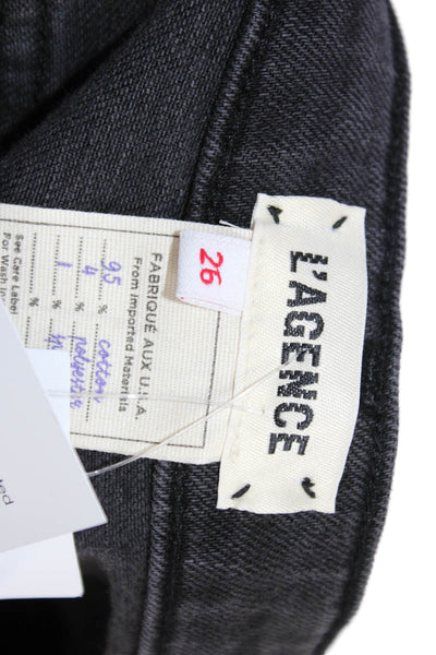 L'Agence Women Skinny Cropped Black Jeans Size 26
