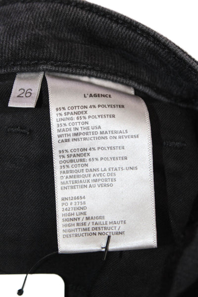 L'Agence Women Skinny Cropped Black Jeans Size 26