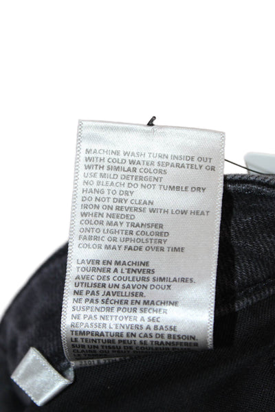 L'Agence Women Skinny Cropped Jeans Black Button Mid Rise Size 28