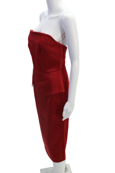 Limited Edition For Net-A-Porter Women Red Bodycon Pencil Dress Size 8